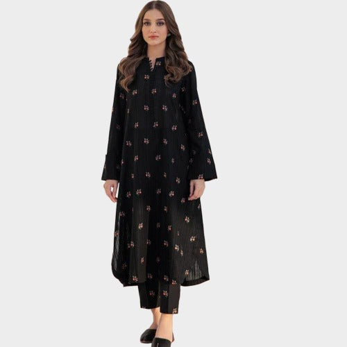 Elegent Embroidered  Black Cotton Suit | | ELNAZ by Needle Crafts Pakistan