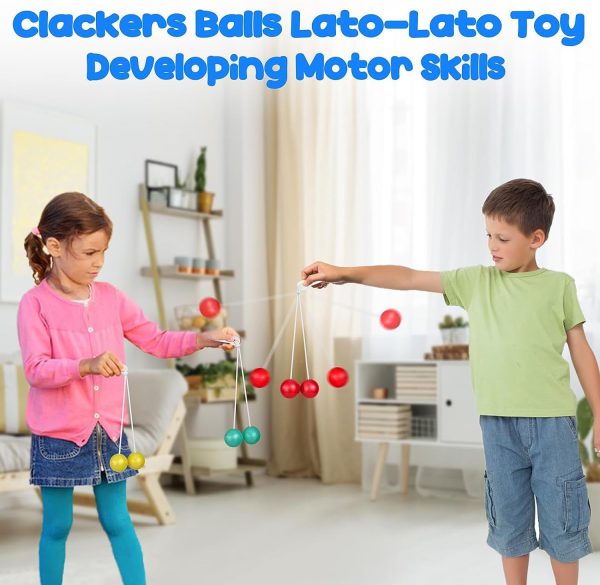 Lato Toy Tok Tok Old School Toy Click Clack Ball Bump Ball Clackers Decompression Ball Pro-clackers Ball