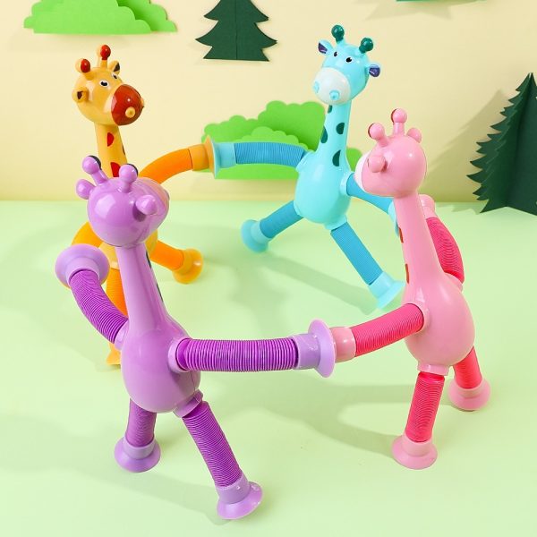 Telescopic Suction Cup Giraffe Toy Pop Tubes Sensory Toys For Toddlers by ELNAZ Lifestyle
